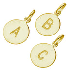 Gold Plated Sterling Silver Engravable Round Letter A-Z Charm