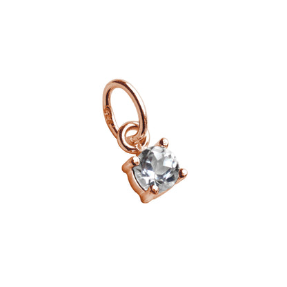 Rose Gold Plated Sterling Silver CZ Birthstone Claw Charms