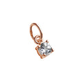Rose Gold Plated Sterling Silver CZ Birthstone Claw Charms