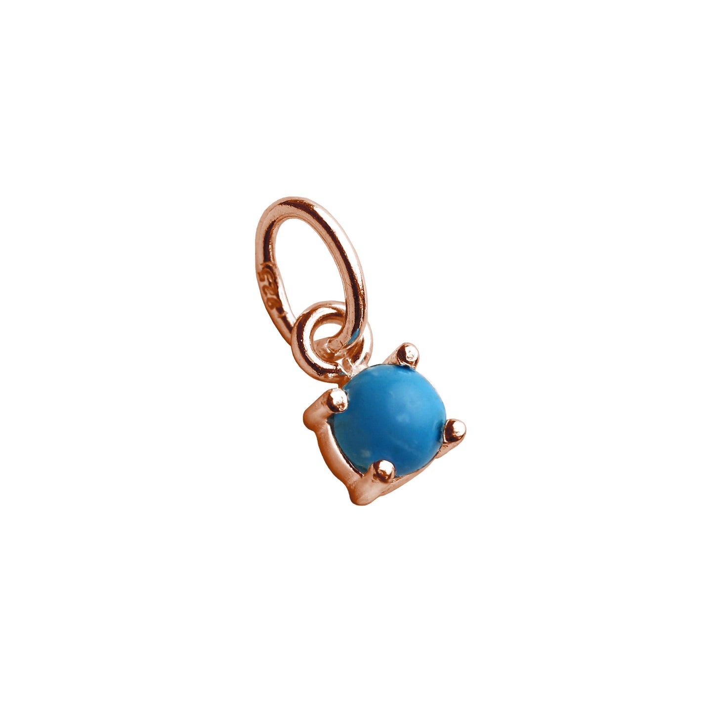 Rose Gold Plated Sterling Silver CZ Birthstone Claw Charms