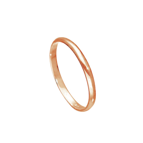 Rose Gold Plated Sterling Silver 2mm Wedding Band Ring Sizes E-W