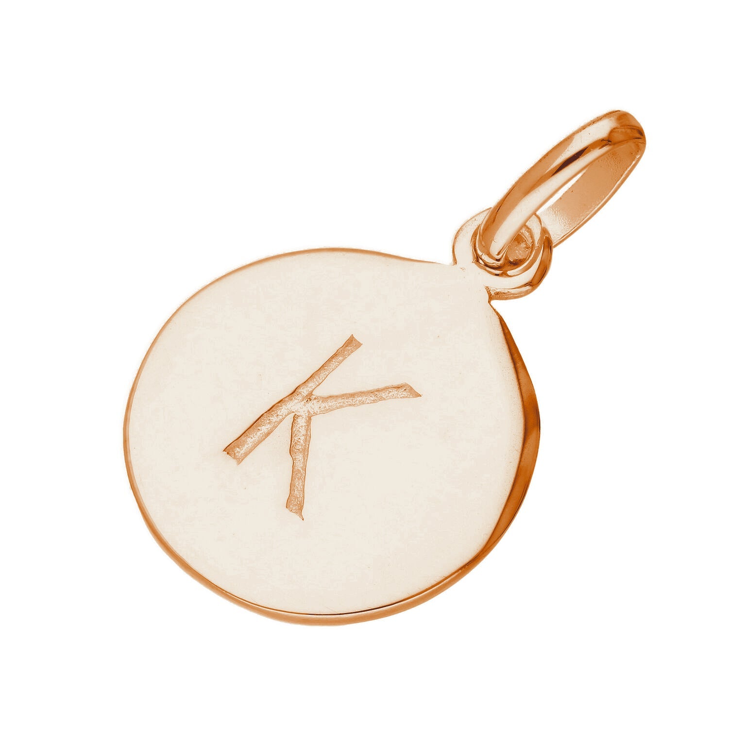 Rose Gold Plated Sterling Silver Engravable Letter A-Z Charm