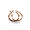 Rose Gold Plated Sterling Silver 12-40mm Square Tube Hoop Earrings
