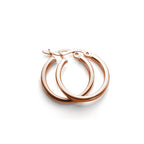 Rose Gold Plated Sterling Silver 12-40mm Square Tube Hoop Earrings