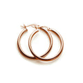 Rose Gold Plated Sterling Silver 12-40mm Square Tube Hoop Earrings