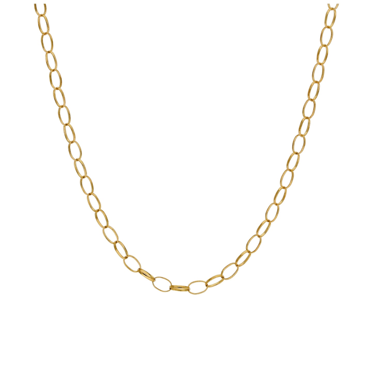9ct Gold 2.65mm Oval Belcher Chain Necklace 18 - 22 inches