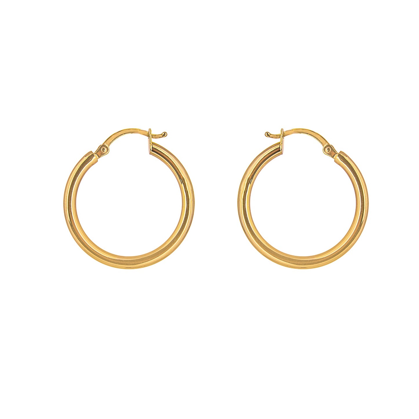 9ct Gold 10mm - 70mm Lightweight Hinged Hoop Earrings