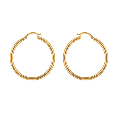 9ct Gold 10mm - 70mm Lightweight Hinged Hoop Earrings