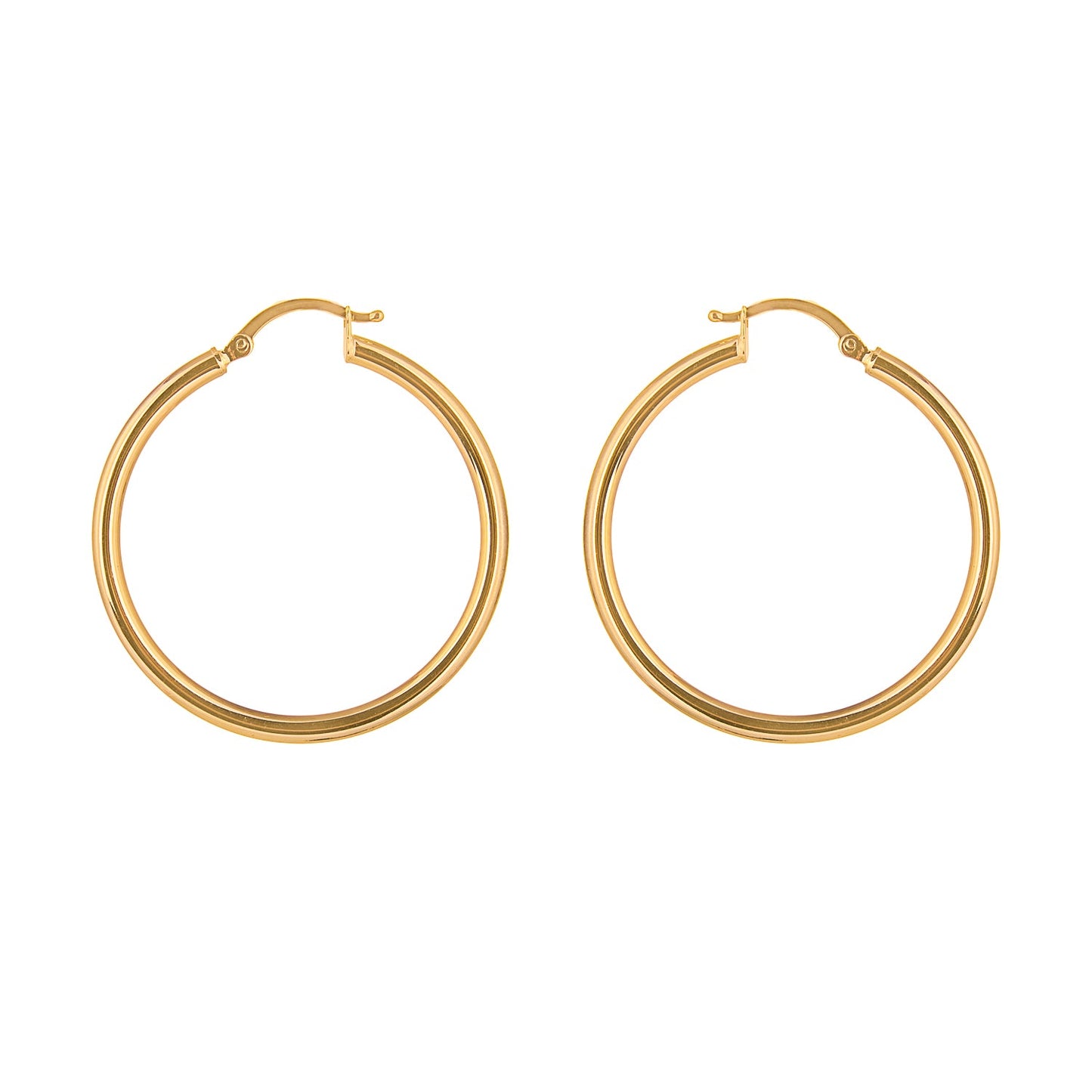 9ct Gold 10mm - 70mm Lightweight Hinged Hoop Earrings