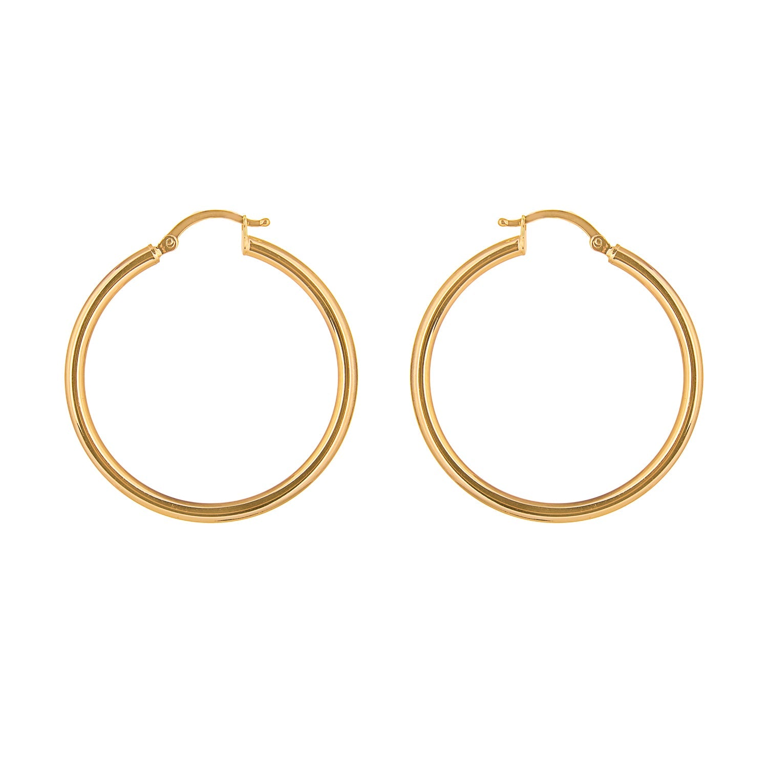 9ct Gold 10mm - 70mm Lightweight Hinged Hoop Earrings