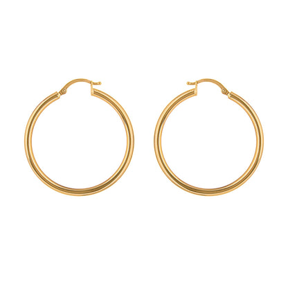 9ct Gold 10mm - 70mm Lightweight Hinged Hoop Earrings