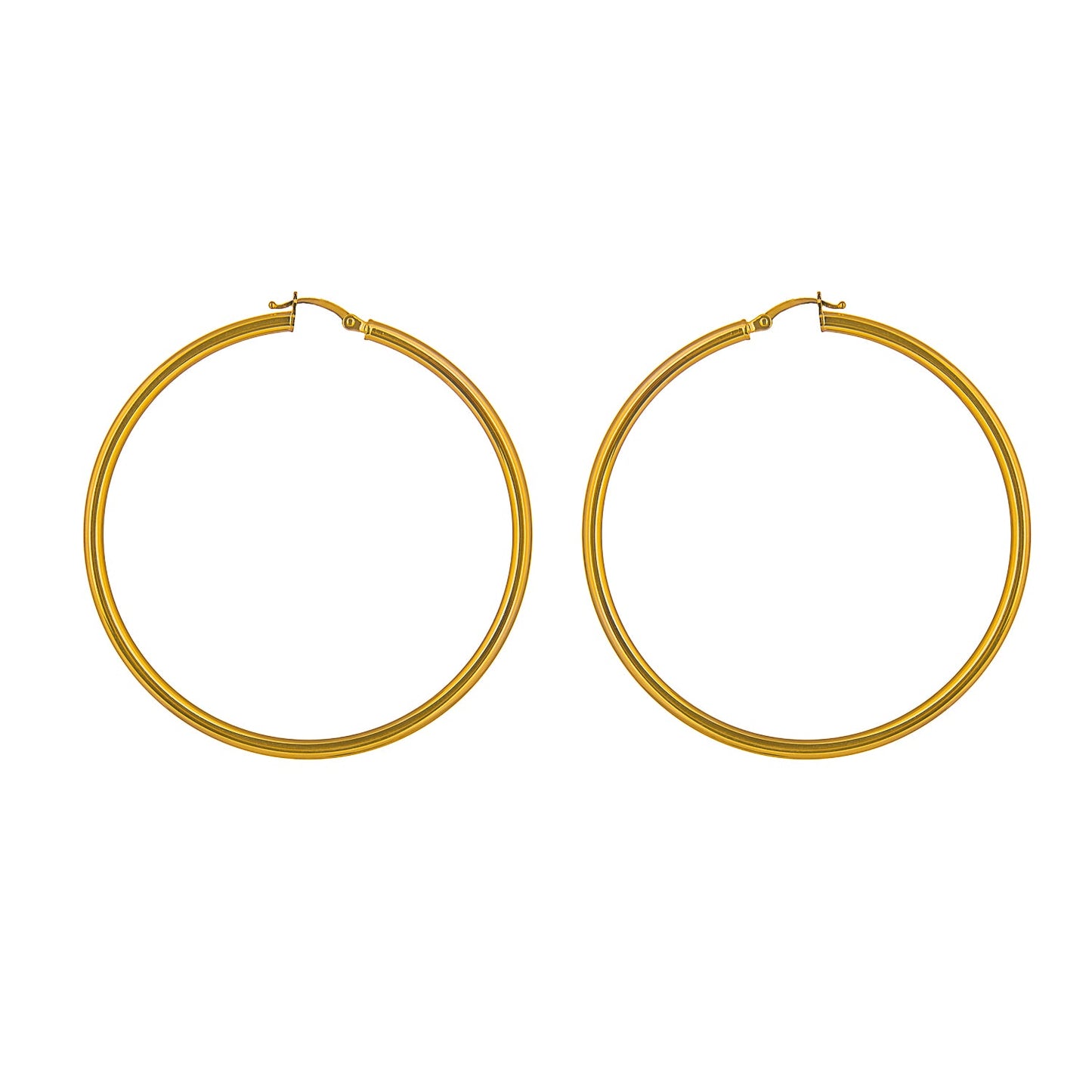 9ct Gold 10mm - 70mm Lightweight Hinged Hoop Earrings - jewellerybox