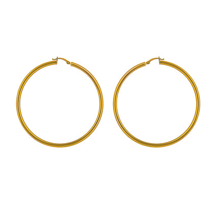 9ct Gold 10mm - 70mm Lightweight Hinged Hoop Earrings - jewellerybox