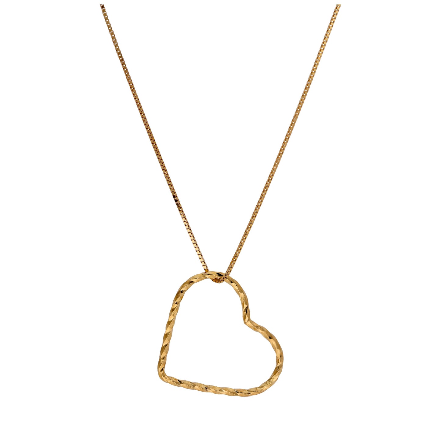 9ct Gold Twisted Floating Heart Necklace