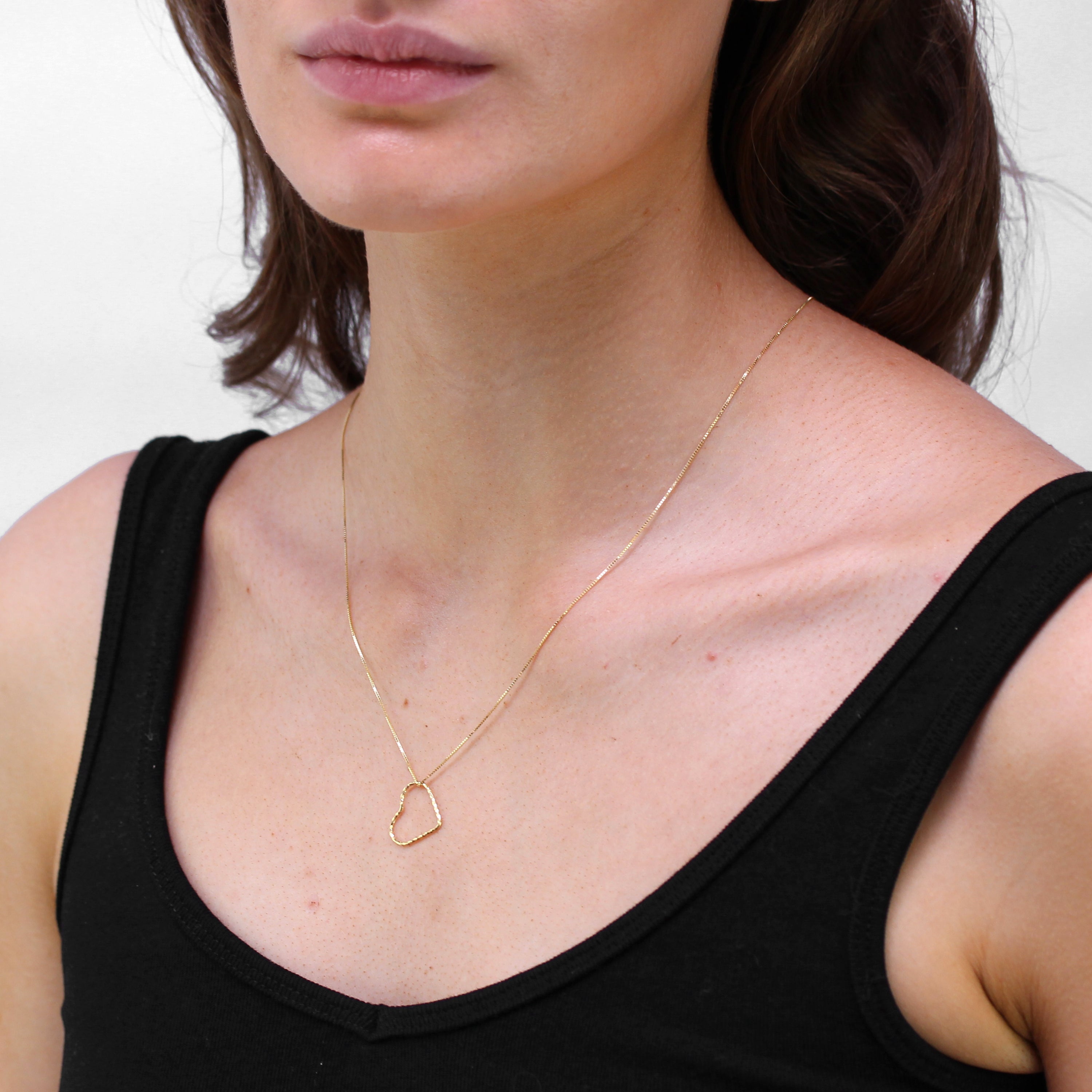 9ct Gold Twisted Floating Heart Necklace