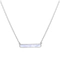Sterling Silver Mother of Pearl Bar Necklace 18 Inches
