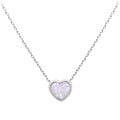Sterling Silver Mother of Pearl Heart Necklace 18 Inch
