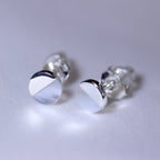 Sterling Silver Split Mother of Pearl Round Stud Earrings