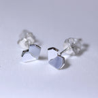 Sterling Silver Split Mother of Pearl Heart Stud Earrings