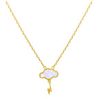 Gold Plated Sterling Silver Mother of Pearl Lightning Necklace