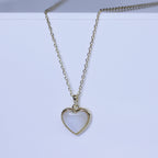 Gold Plated Sterling Silver Mother of Pearl Heart Necklace