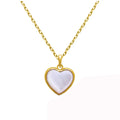 Gold Plated Sterling Silver Mother of Pearl Heart Necklace
