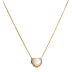 Gold Plated Sterling Silver Mother of Pearl Heart Necklace