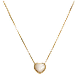 Gold Plated Sterling Silver Mother of Pearl Heart Necklace
