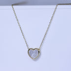 Gold Plated Sterling Silver Mother of Pearl Heart Necklace