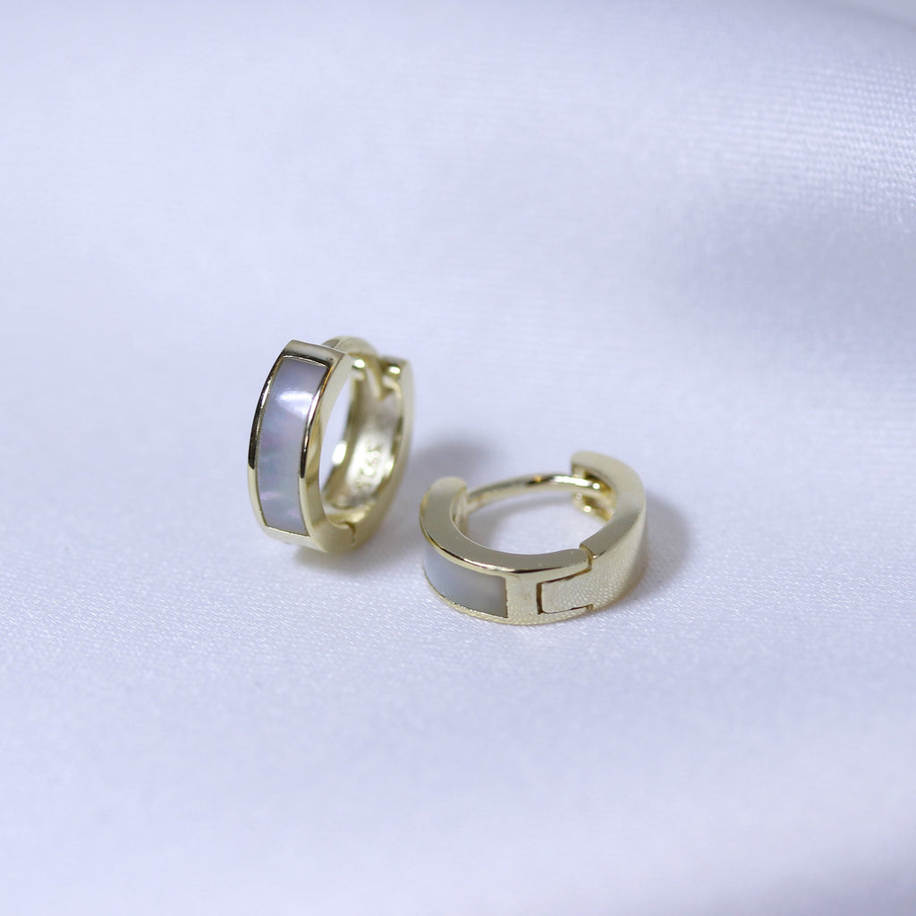 Gold Plated Sterling Silver 10mm Hinged Huggie Hoop Earrings