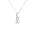 Sterling Silver CZ & Pearl Necklace - 16 - 32 Inches