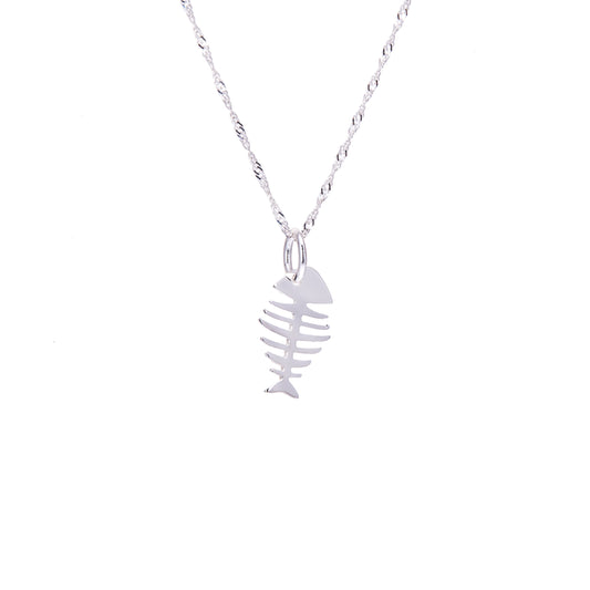 Sterling Silver Fish Bones Necklace 16 - 24 Inches