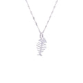Sterling Silver Fish Bones Necklace 16 - 24 Inches