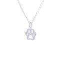 Sterling Silver Pawprint Outline Necklace 14 - 22 Inches