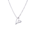 Sterling Silver Stylised Open Heart Necklace 14 - 32 Inches