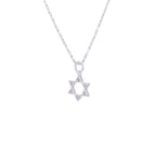 Sterling Silver & CZ Crystal Star of David Necklace 14 - 32 Inches