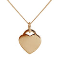 Large Rose Gold Plated Sterling Silver Engravable Heart Necklace