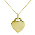 Gold Plated Large Sterling Silver Engravable Heart Necklace