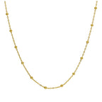9ct Gold Bobble Ball Bead Chain Necklace 18 Inches