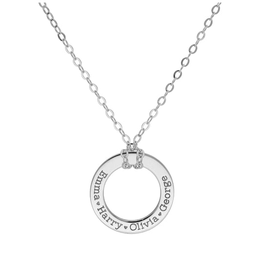 Bespoke Sterling Silver Name Circle Necklace 16-28 Inches