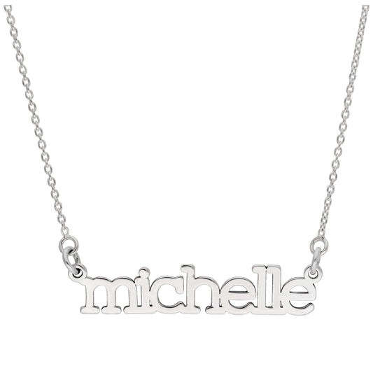 Bespoke Sterling Silver Personalised Name JB Necklace 17+1" - jewellerybox