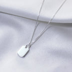 Sterling Silver Mini Engravable Tag Necklace 14-32 Inches