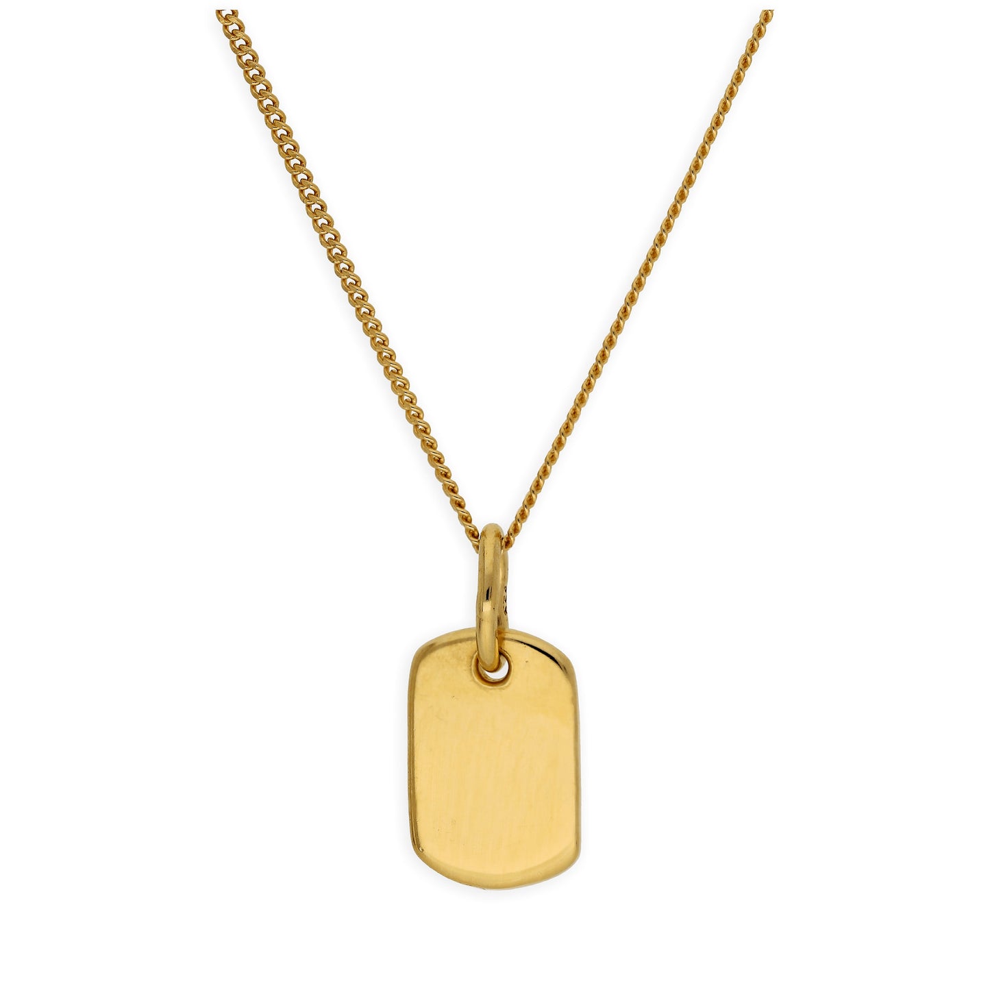 Gold Plated Sterling Silver Mini Engravable Tag Necklace