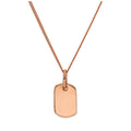 Rose Gold Plated Sterling Silver Mini Engravable Tag Necklace