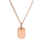 Rose Gold Plated Sterling Silver Mini Engravable Tag Necklace