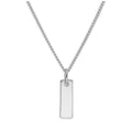 Sterling Silver Mini Bar Engravable Tag Necklace 16-28 Inches