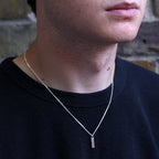 Sterling Silver Mini Bar Engravable Tag Necklace 16-28 Inches