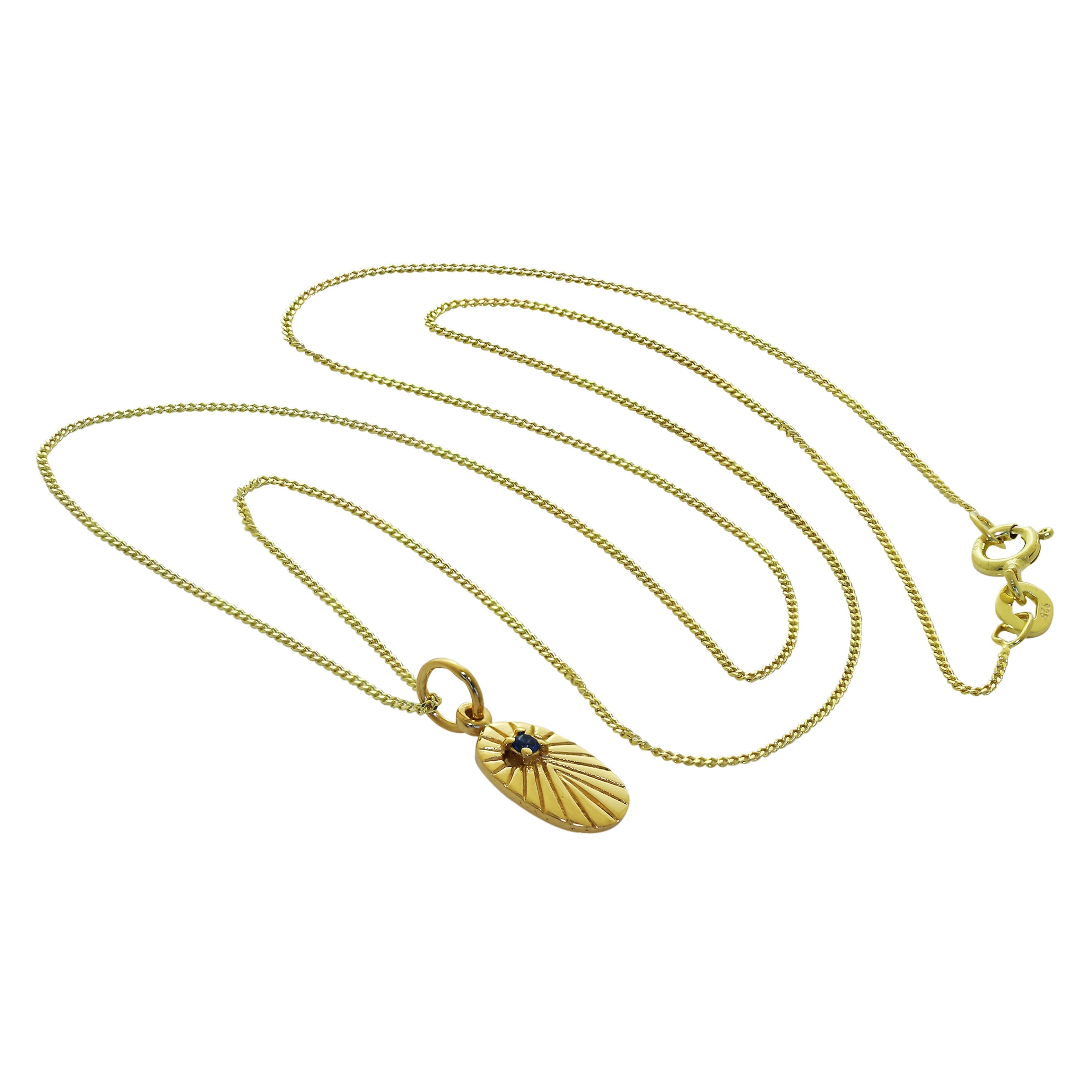 Gold Plated Sterling Silver Star Oval Medallion Necklace 14-32 Inches