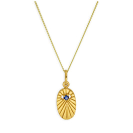 Gold Plated Sterling Silver Star Oval Medallion Necklace 14-32 Inches