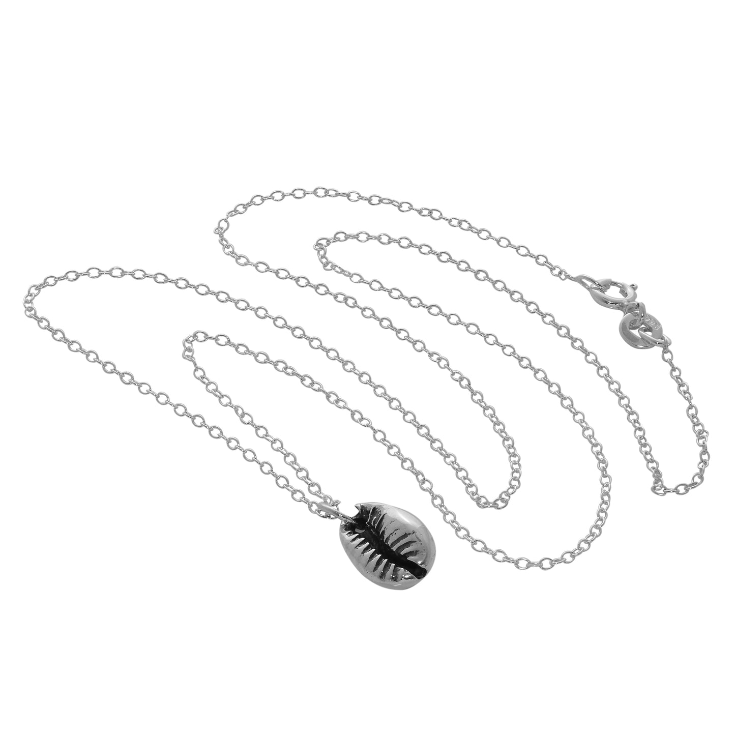 Sterling Silver Cowrie Shell Necklace 14-22 Inches